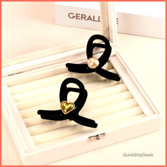 Luxury velvet small hair claw clips for thin hair, 8cm length main image 6